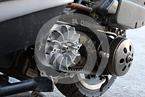 belt replacement pulley transmission on the scooter. continuously variable transmission & x28;CVT& x29; photo