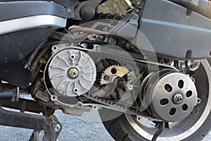 belt replacement pulley transmission on the scooter. continuously variable transmission & x28;CVT& x29; photo