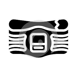 belt stimulator glyph icon vector illustration