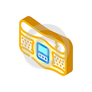 belt stimulator isometric icon vector illustration