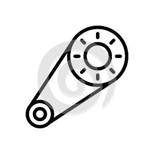 Belt And Two Pulleys outline vector icon