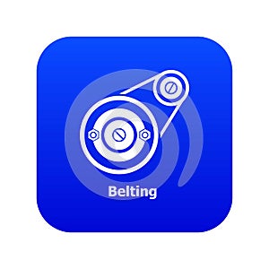 Belting drive icon blue vector photo