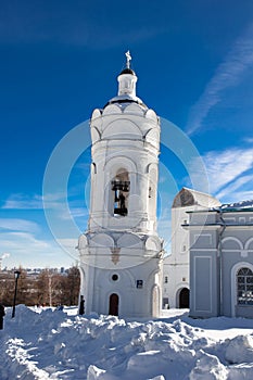 The beltower of Church of St. George in Kolomenskoe village in central part of Moscow.