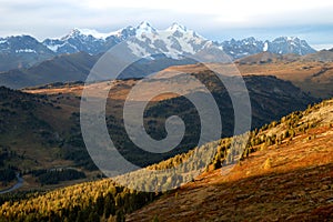 Belukha mountain at sunset