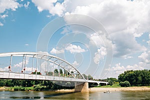 Belvarosi Hid bridge and Tisza River in Szeged, Hungary