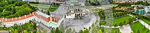 Belvedere Castle aerial panoramic view in Vienna, Austria