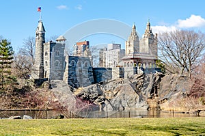 Belvedere Castle Central Park New York with clear sky