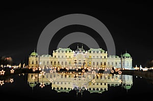 Belvedere palace by night photo