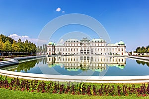 Belvedere Palace, south facade, view from the pond, Vienna