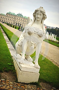 Belvedere Palace and statue