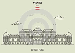 Belvedere Palacel in Vienna, Austria. Landmark icon