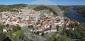 Belver village and tagus river