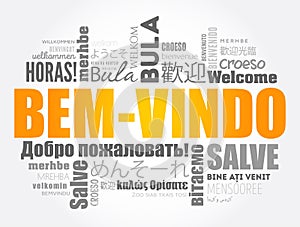 Bem-Vindo (Welcome in Portuguese) word cloud photo
