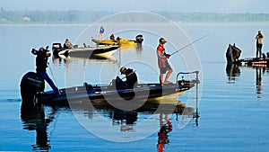 Bemidji, MN USA - August 12, 2017: College bass fishing championship winners