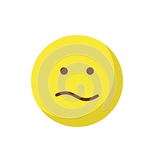 bemused face, emoticons Color Vector Icon which can edit easily