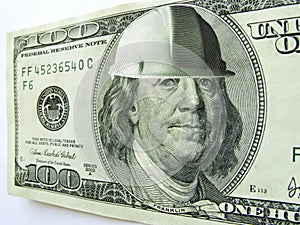 Ben Franklin One Hundred Dollar Bill Wearing Const