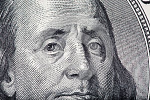 Ben Franklin's face macro close up
