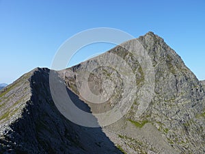 Ben Nevis and the Carn Mor Dearg arete , Lochaber, Scotland photo