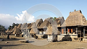 Bena a traditional village with grass huts of the Ngada people in Flores. photo