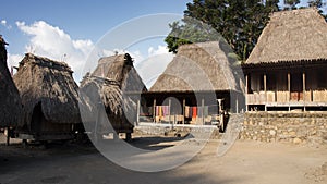 Bena a traditional village with grass huts of the Ngada people in Flores near Bajawa. photo