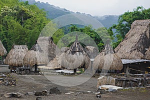 Bena a traditional village with grass huts of the Ngas people in Flores near Bajawa