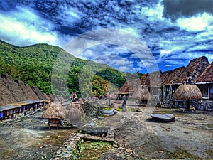 Bena traditional village on the island of Flores, Indonesia. photo