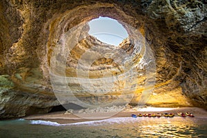 Benagil Sea Cave on Praia de Benagil, Portugal