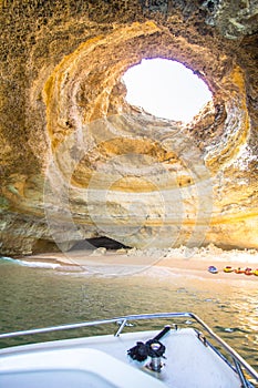 Benagil Sea Cave on Praia de Benagil, Portugal