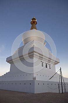 Benalmadena estupa tower at dusk photo