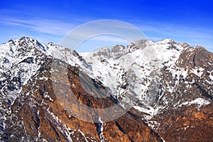 Benasque frozen reservoir Paso Nuevo Pyrenees Spain