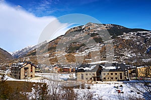 Benasque village Benas skyline in Huesca Spain