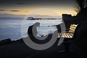A bench with a view at Mumbles photo