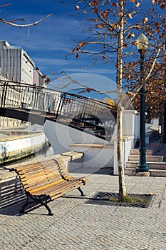 Bench close to chanal in Aveiro, Portugal