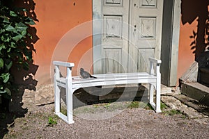 The bench at the Goethe House park in Weimar, Germany