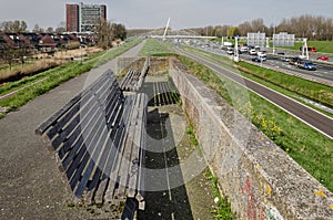 Bench with a highway view