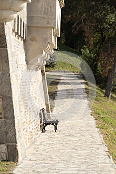 Bench in Kalemegdan fortress in Belgrade, Serbia