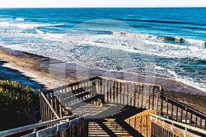 Bench on Landing of Staircase at South Carlsbad State Beach