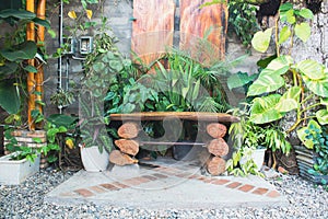 A bench in the leaves