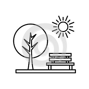 Bench Line Style vector icon which can easily modify or edit