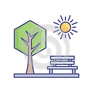 Bench Line Style vector icon which can easily modify or edit
