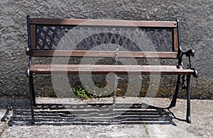 Bench with lock and chain