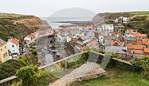 Bench looking down on Staithes