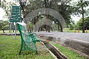 Bench made of wood and metal