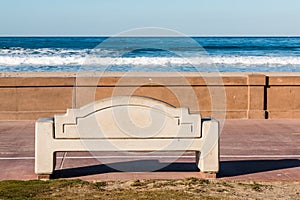 Bench on Mission Beach Boardwalk in San Diego