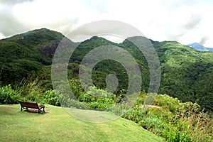 A bench in the mountain