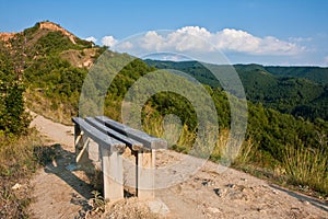 Bench on a Mountain Path