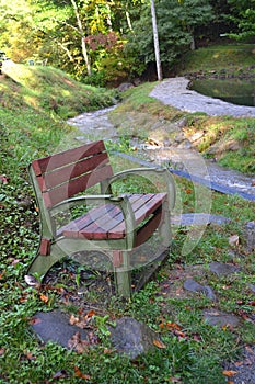 Bench by a Mountain Stream