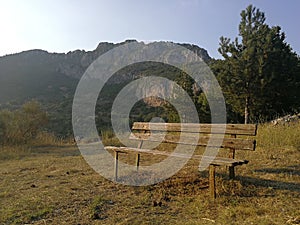 Bench in the mountains