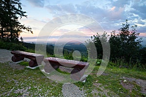 Bench at the mountains