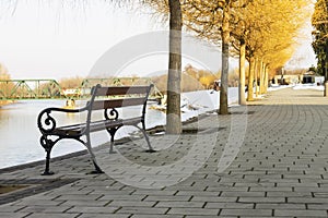 Bench near river